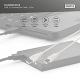 Digitus USB 2.0 tilslutningskabel USB-A (stik) > USB-B (stik) Beige