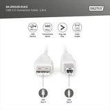 Digitus USB 2.0 tilslutningskabel USB-A (stik) > USB-B (stik) Beige