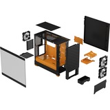 Fractal Design Pop Air Tower Sort, Orange, Towerkabinet Sort/Orange, Tower, PC, Sort, Orange, ATX, micro ATX, Mini-ITX, Stål, Hærdet glas, Flere