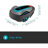 GARDENA SILENO city Robot plæneklipper Batteri Sort, Blå, Grå grå/Turkis, Robot plæneklipper, 600 m², 16 cm, 2 cm, 5 cm, Baghjulstrukket