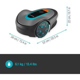 GARDENA SILENO minimo Robot plæneklipper Batteri Sort, Blå grå/Turkis, Robot plæneklipper, 250 m², 16 cm, 2 cm, 4,5 cm, 57 dB