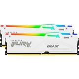 Kingston FURY FURY Beast 32 GB 6000 MT/s DDR5 CL30 DIMM (sæt med 2) White RGB EXPO, Hukommelse Hvid, 32 GB, 2 x 16 GB, DDR5, 288-pin DIMM, Hvid