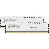 Kingston FURY FURY Beast 64GB 5200MT/s DDR5 CL40 DIMM (sæt med 2) White XMP, Hukommelse Hvid, 64 GB, 2 x 32 GB, DDR5, 288-pin DIMM