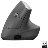 Logitech MX Vertical mus Højre hånd RF trådløs + Bluetooth Optisk 4000 dpi Sort/Sølv, Højre hånd, Optisk, RF trådløs + Bluetooth, 4000 dpi, Grafit