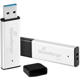 MediaRange High performance 128 GB, USB-stik Sølv/Sort