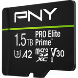 PNY Pro Elite Prime microSD 1,5 TB, Hukommelseskort Sort/Grøn
