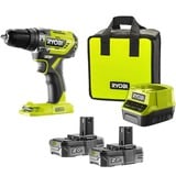 Ryobi R18PD5-220S, Slagborer skruemaskine Grøn/Sort