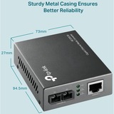 TP-Link MC200CM V3 netværksomformer til medie Intern 1000 Mbit/s 850 nm Sort, Konverter grå, 1000 Mbit/s, IEEE 802.3ab, IEEE 802.3x, IEEE 802.3z, Gigabit Ethernet, 1000 Mbit/s, SC, Ledningsført