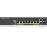 Zyxel GS2220-10HP-EU0101F netværksswitch Administreret L2 Gigabit Ethernet (10/100/1000) Strøm over Ethernet (PoE) Sort Administreret, L2, Gigabit Ethernet (10/100/1000), Strøm over Ethernet (PoE), Stativ-montering