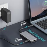 Digitus 7-ports USB-C dockingstation, Docking station grå/Sort