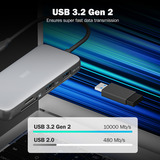 Digitus 7-ports USB-C dockingstation, Docking station grå/Sort