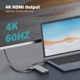 Digitus 7-ports USB-C dockingstation, Docking station grå/Sort