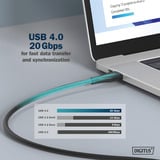 Digitus USB4 Gen 2x2 silikone tilslutningskabel USB-C > USB-C Sort