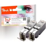 Peach PI100-287 blækpatron Sort Sort, Pigmentbaseret blæk, 43 ml, 1020 Sider, Multipakke