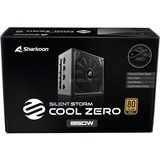 Sharkoon SilentStorm Cool Zero enhed til strømforsyning 850 W 20+4 pin ATX ATX Sort, PC strømforsyning Sort, 850 W, 100 - 240 V, 50 - 60 Hz, 10 A, Aktiv, 120 W