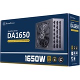 SilverStone DA1650 enhed til strømforsyning 1650 W 20-pin ATX 2U Sort, PC strømforsyning Sort, 1650 W, 90 - 264 V, 43 - 63 Hz, Aktiv, 130 W, 1650 W