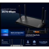 TP-Link Archer BE230 trådløs router 2.5 Gigabit Ethernet Dual-band (2,4 GHz / 5 GHz) Sort Wi-Fi 7 (802.11be), Dual-band (2,4 GHz / 5 GHz), Ethernet LAN, Sort, Bordplade router