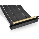 Thermaltake PCI-E 4.0 Dobbelt 90° Forlængerledning, Kabel Sort