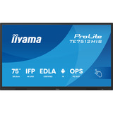iiyama TE7512MIS-B4AG skilte display Kiosk design 190,5 cm (75") LCD Wi-Fi 400 cd/m² 4K Ultra HD Sort Berøringsskærm Indbygget processer Android 24/7, Offentlig visning Sort (mat), Kiosk design, 190,5 cm (75"), LCD, 3840 x 2160 pixel, Wi-Fi, 24/7