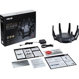 ASUS RT-AX89X AX6000 AiMesh trådløs router Ethernet Dual-band (2,4 GHz / 5 GHz) Sort Sort/Guld, Wi-Fi 6 (802.11ax), Dual-band (2,4 GHz / 5 GHz), Ethernet LAN, 3G, Sort, Bordplade router