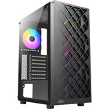 AZZA Spectra Midi Tower Sort, Towerkabinet Sort, Midi Tower, PC, Sort, ATX, ITX, micro ATX, Gummi, Stål, Hærdet glas, Blå, Grøn, Rød