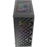 AZZA Spectra Midi Tower Sort, Towerkabinet Sort, Midi Tower, PC, Sort, ATX, ITX, micro ATX, Gummi, Stål, Hærdet glas, Blå, Grøn, Rød