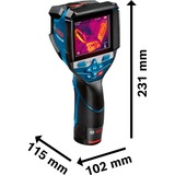 Bosch GTC 600 C Noise equivalent temperature difference (NETD) IR Sort, Blå 256 x 192 pixel Indbygget skærm LCD, Thermodetektor Blå/Sort, Noise equivalent temperature difference (NETD), -20 - 600 °C, 9 Hz, 50 mK, Termisk, 2 °C