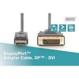 Digitus Adapterkabel DisplayPort > DVI-D, Interlock Sort
