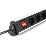 Digitus DA-70624, Strømskinne Sølv/Sort