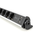Digitus DA-70624, Strømskinne Sølv/Sort
