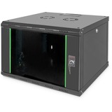 Digitus DN-19 07U-6/6-SW stativ 7U Vægmonteret stativ Sort, IT kabinet Sort, Vægmonteret stativ, 7U, 100 kg, Nøglelås, Rack skinner, Sort