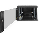 Digitus DN-19 07U-6/6-SW stativ 7U Vægmonteret stativ Sort, IT kabinet Sort, Vægmonteret stativ, 7U, 100 kg, Nøglelås, Rack skinner, Sort