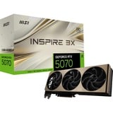 MSI GeForce RTX 5070 12G INSPIRE 3X OC NVIDIA 12 GB GDDR7, Grafikkort GeForce RTX 5070, 12 GB, GDDR7, 192 Bit, 7680 x 4320 pixel, PCI Express 5.0