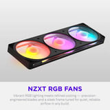 NZXT F360 RGB, Sag fan Sort