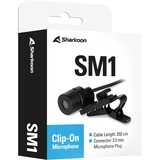Sharkoon SM1 Sort Mikrofon til bærbar pc Sort, Mikrofon til bærbar pc, -68 dB, 50 - 16000 Hz, Envejs, Ledningsført, 3.5 mm (1/8")