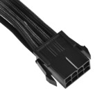 SilverStone 8pin - EPS12V 8pin(4+4), 0.3m 0,3 m, Forlængerledning Sort, 0.3m, 0,3 m, 8-pin(4+4) EPS12V, Hanstik/Hanstik, Sort