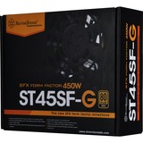 SilverStone ST45SF-G enhed til strømforsyning 450 W 24-pin ATX SFX Sort, PC strømforsyning Sort, 450 W, 90 - 264 V, 700 W, 47 - 63 Hz, +12V,+3.3V,+5V,+5Vsb,-12V, Aktiv, Detail