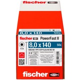 fischer Træskrue PowerFast II 8,0x140 trappet forsænket TX 