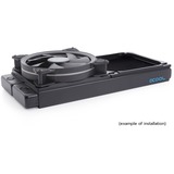 Alphacool Kappe & afkobling 140mm (7mm tyk), Monteringsrammen Sort