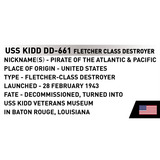 COBI USS Kidd DD-661, Bygge legetøj 