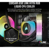 Corsair iCUE LINK H170i RGB Renoveret, Vandkøling Sort