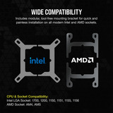 Corsair iCUE LINK H170i RGB Renoveret, Vandkøling Sort