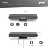Digitus 4K Alt-i-en Video Bar Mini, Konferencesystem Sort