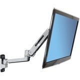 Ergotron LX Sit-Stand Wall Mount LCD Arm 106,7 cm (42") Rustfrit stål Væg, Skærmbeslag Sølv, 11,3 kg, 106,7 cm (42"), 75 x 75 mm, 200 x 100 mm, Rustfrit stål