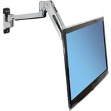 Ergotron LX Sit-Stand Wall Mount LCD Arm 106,7 cm (42") Rustfrit stål Væg, Skærmbeslag Sølv, 11,3 kg, 106,7 cm (42"), 75 x 75 mm, 200 x 100 mm, Rustfrit stål