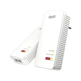 FRITZ! 1240 AX WLAN Set, PowerLAN Powerline 1240 AX WLAN Set, 1200 Mbit/s, Gigabit Ethernet, 10,100,1000 Mbit/s, Wi-Fi 6 (802.11ax), Enkelt band (2,4 GHz), 600 Mbit/s