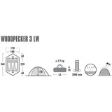 High Peak Kuppeltelt Woodpecker 3 LW Grøn/Rød