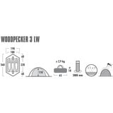 High Peak Woodpecker 3 LW, Telt Grøn/Rød