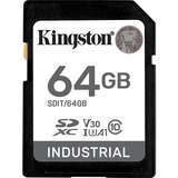 Kingston 64G SDXC Industrial pSLC, Hukommelseskort Sort, 64 GB, SDHC, Klasse 10, UHS-I, 100 MB/s, 80 MB/s