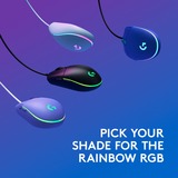 Logitech G203 LIGHTSYNC mus USB Type-A 8000 dpi, Gaming mus Lilla, USB Type-A, 8000 dpi, 1 ms, Violet
